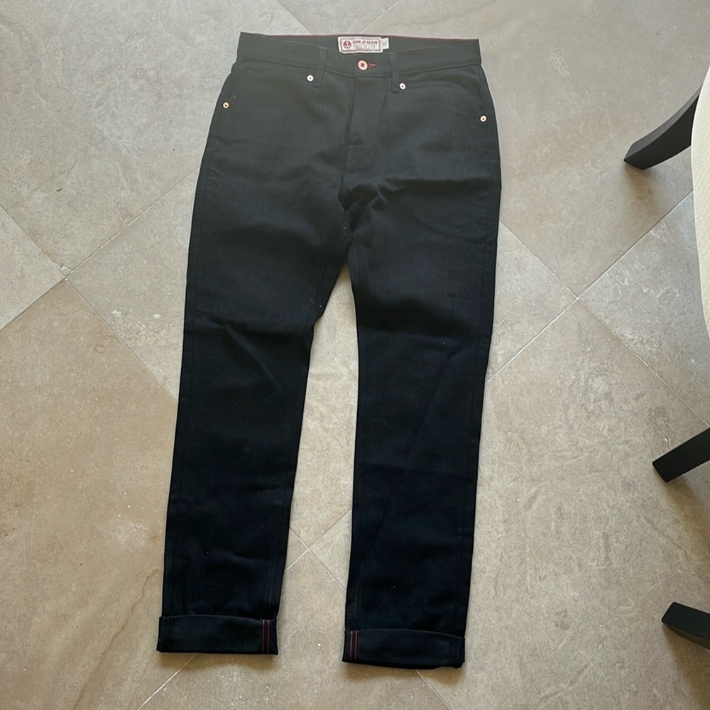 Iron & resin black denim enduro jeans